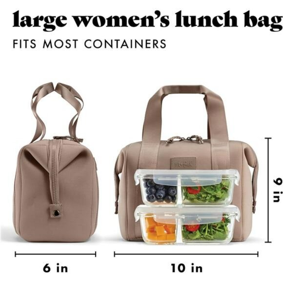 Insulated Lunch Bag for Women Large Neoprene Work Tote with Containers and Ice P - Picture 3 of 7